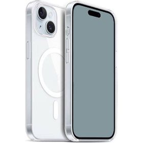 Vendas iPhone 15 Uyumlu Embos Serisi Magsafe Şarj Özellikli Şeffaf Sert PC Kılıf