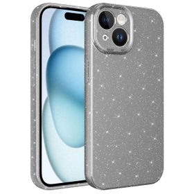 Vendas iPhone 15 Uyumlu Koton Serisi Kamera Korumalı Simli Lüks Silikon Kılıf