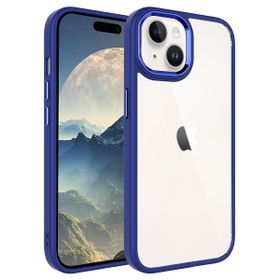 Vendas iPhone 15 Uyumlu Krom Serisi Metal Buton Tasarımlı Renkli Kenarlı Tarz Kılıf