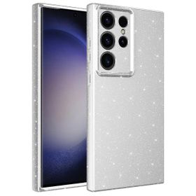 Vendas Samsung S23 Ultra Uyumlu Koton Serisi Kamera Korumalı Simli Lüks Silikon Kılıf