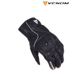 Venom D1 Siyah Deri Motosiklet Eldiveni