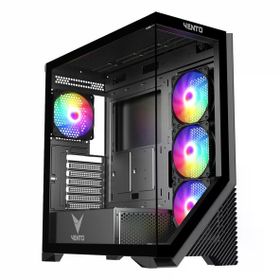 Vento VG4202FL Mid Tower 850W 80+ Siyah Temperli Cam RGB ATX Gaming Kasa