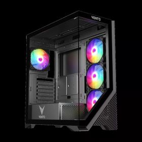 Vento VG4202FL Mid Tower 850W 80+ Siyah Temperli Cam RGB ATX Gaming Kasa