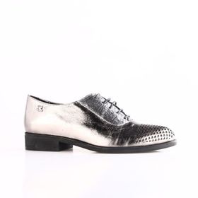 Venüs 145415Y Platin Sivri Burun Bağcıklı Loafer Kadın Ayakkabı