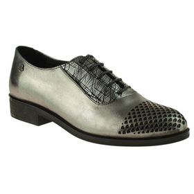 Venüs 145415Y Platin Sivri Burun Bağcıklı Loafer Kadın Ayakkabı