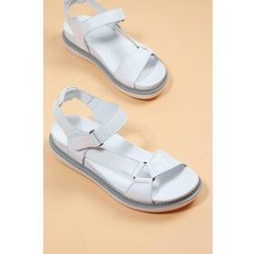 Venüs 202064 Beyaz Deri Comfort Kadın Sandalet