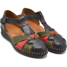 Venüs 2313703 Siyah Comfort Cırtlı Kadın Sandalet