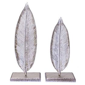 Veramaya Defne Yaprağı Lame 31x15x9 cm 2'li Dekor