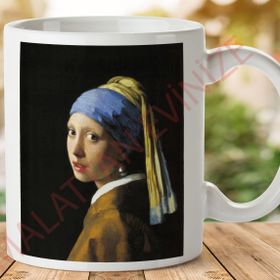 Vermeer İncili Kadın Baskılı Kupa