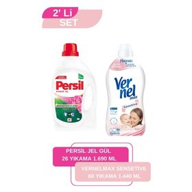 Vernel Max Sensitive 1.44 lt + Persil Jel Gül 26 Yıkama Çamaşır Deterjanı