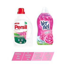 Vernel Max Taze Gül 1.44 lt + Persil Jel Gül 26 Yıkama Çamaşır Deterjanı