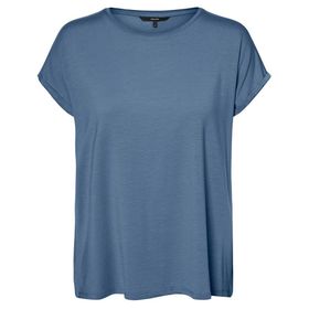 Vero Moda Vmava Plain Ss Top Gajrs Noos Coronet Blue Kadın T-Shirt