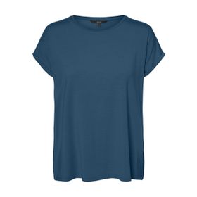 Vero Moda Vmava Plain Ss Top Gajrs Noos Mavi Kadın T-Shirt