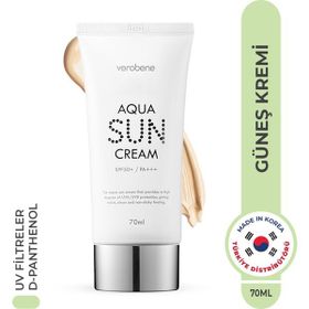 Verobene Aqua Sun Cream Su Bazlı Nemlendirici SPF50+ PA+++ Kore 70 ml Güneş Kremi