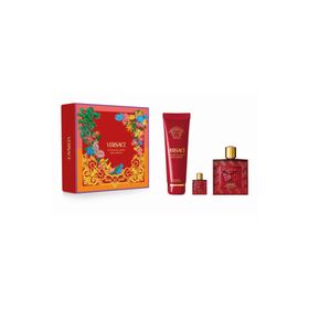 Versace 100 ml Eros Flame EDP Erkek Parfüm + 5 ml Mini Parfüm + 150 ml Duş Jeli