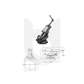 Vertex VWT-4B 220 mm 2 Açılı Makine Mengenesi