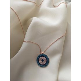 Vertigo Takı Nazar Boncuğu Rose 925 Ayar Gümüş Kolye