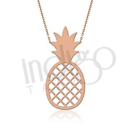 Vertigo Takı Rose Sade Ananas 925 Ayar Gümüş Kolye