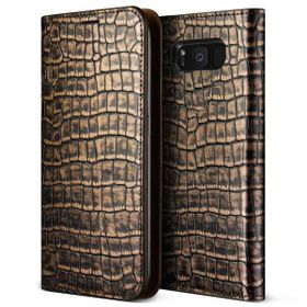 Verus Samsung Galaxy S8 Genuine Croco Diary Kapaklı Açık Gri Kılıf
