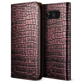 Verus Samsung Galaxy S8 Genuine Croco Diary Kapaklı Açık Gri Kılıf