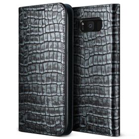 Verus Samsung Galaxy S8 Genuine Croco Diary Kapaklı Açık Gri Kılıf