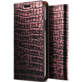 Verus VRS Design iPhone X Genuine Croco Diary Rose Pink Kılıf