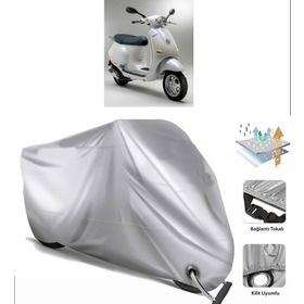 Vespa ET 4 Siyah Arka Çanta Uyumsuz Ultra Kalın Su Geçirmez Motor Brandası
