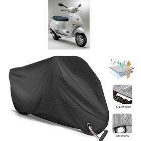 Vespa ET 4 Siyah Arka Çanta Uyumsuz Ultra Kalın Su Geçirmez Motor Brandası