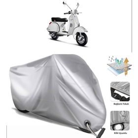 Vespa PX 150 Siyah Arka Çanta Uyumsuz Ultra Kalın Su Geçirmez Motor Brandası