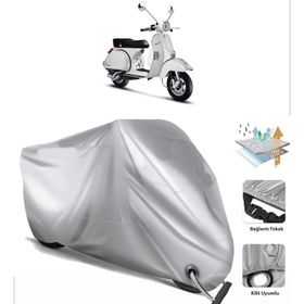 Vespa PX 150 Siyah Arka Çanta Uyumsuz Ultra Kalın Su Geçirmez Motor Brandası