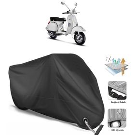 Vespa PX 150 Siyah Arka Çanta Uyumsuz Ultra Kalın Su Geçirmez Motor Brandası
