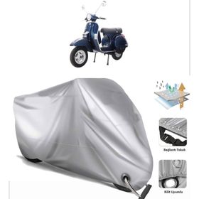 Vespa PX 200 Siyah Arka Çanta Uyumsuz Ultra Kalın Su Geçirmez Motor Brandası