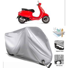 Vespa Sprint 125 Siyah Arka Çanta Uyumsuz Ultra Kalın Su Geçirmez Motor Brandası