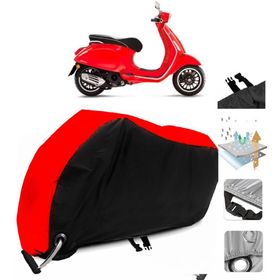Vespa Sprint 125 Siyah Arka Çanta Uyumsuz Ultra Kalın Su Geçirmez Motor Brandası