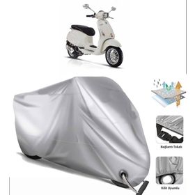 Vespa Sprint 50 Siyah Arka Çanta Uyumsuz Ultra Kalın Su Geçirmez Motor Brandası