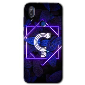 Vestel E5 Dark Neon Yaprak C Harfi Baskılı Uyumlu Silikon Kılıf