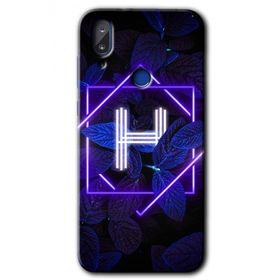 Vestel E5 Dark Neon Yaprak H Harfi Baskılı Uyumlu Silikon Kılıf