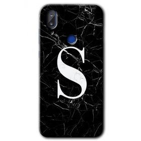 Vestel E5 Siyah Mermer Desenli S Harfi Baskılı Uyumlu Silikon Kılıf