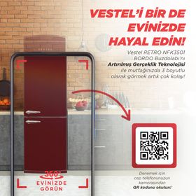 Vestel Retro NFK350 Bordo Buzdolabı