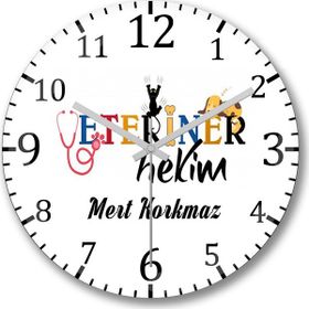 Veteriner Hekim Bombeli Gerçek Cam Duvar Saati