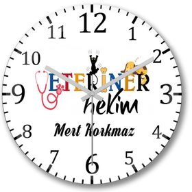 Veteriner Hekim Bombeli Gerçek Cam Duvar Saati