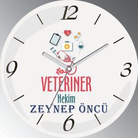 Veteriner Hekim Bombeli Gerçek Cam Duvar Saati