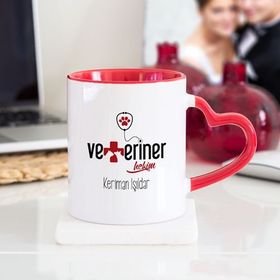 Veteriner Hekim Kalpli Kırmızı Kupa Bardak