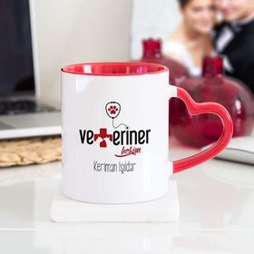 Veteriner Hekim Kalpli Kırmızı Kupa Bardak
