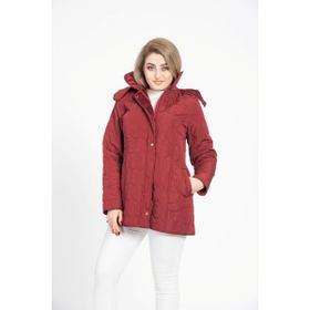 Vetre 1014 Bordo 75 cm Büyük Beden Kapitone Kadın Mont