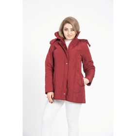 Vetre 1014 Bordo 75 cm Büyük Beden Kapitone Kadın Mont