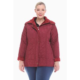 Vetre 1014 Bordo 75 cm Büyük Beden Kapitone Kadın Mont
