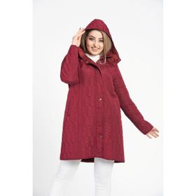 Vetre 1016 Bordo 95 cm Büyük Beden Kapitone Kadın Mont