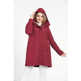 Vetre 1016 Bordo 95 cm Büyük Beden Kapitone Kadın Mont