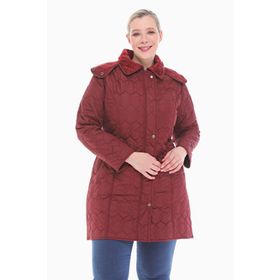 Vetre 1016 Bordo 95 cm Büyük Beden Kapitone Kadın Mont